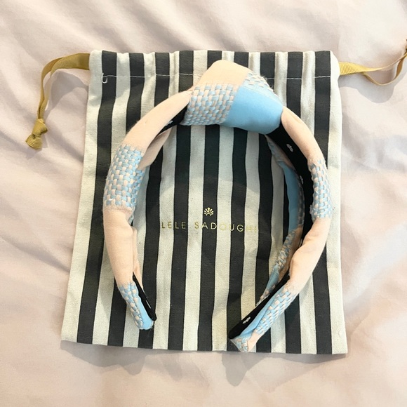 COPY - Lele Sadoughi Plaid Headband in Sunset Check (does not include the dustb… - Picture 3 of 6